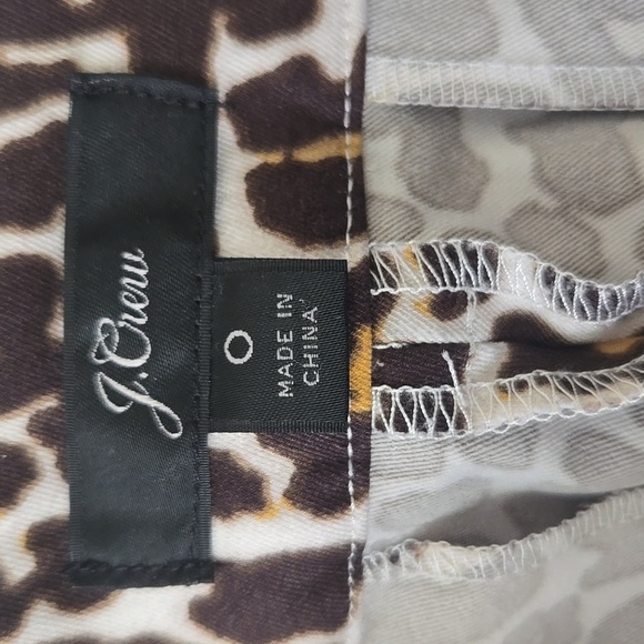 J.Crew Snow Leopard Print Slim Ankle Pants 0 High Rise Preppy Animal Trousers - Picture 13 of 16